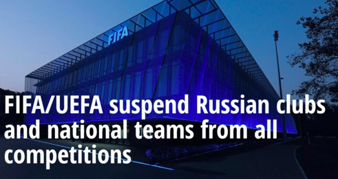 官宣！国际足联：俄罗斯被全球禁赛 国家队被逐出卡塔尔世界杯